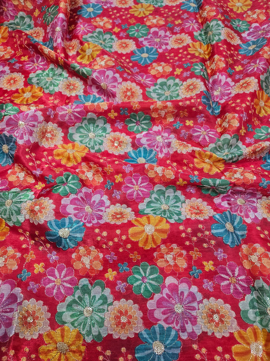 Red Jimmy Choo Position Print Fabric