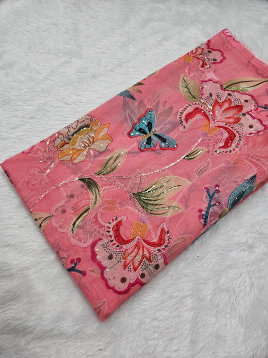 6.00 Meters Tebby Organza Position Print Full Piece