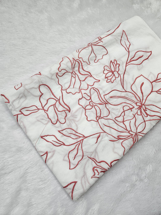 5.40 Meters Cambric Cotton Embroidery Full Piece