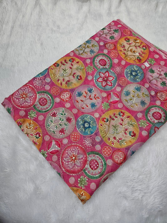 7.00 Meters Tebby Organza Position Print Full Piece