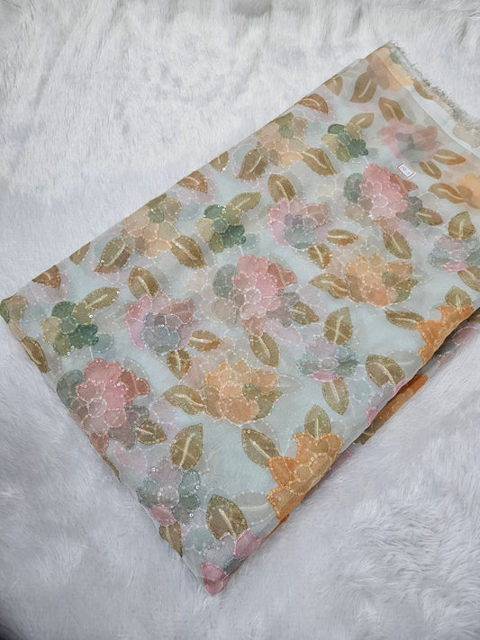 6.25 Meters Organza Position Print Full Piece