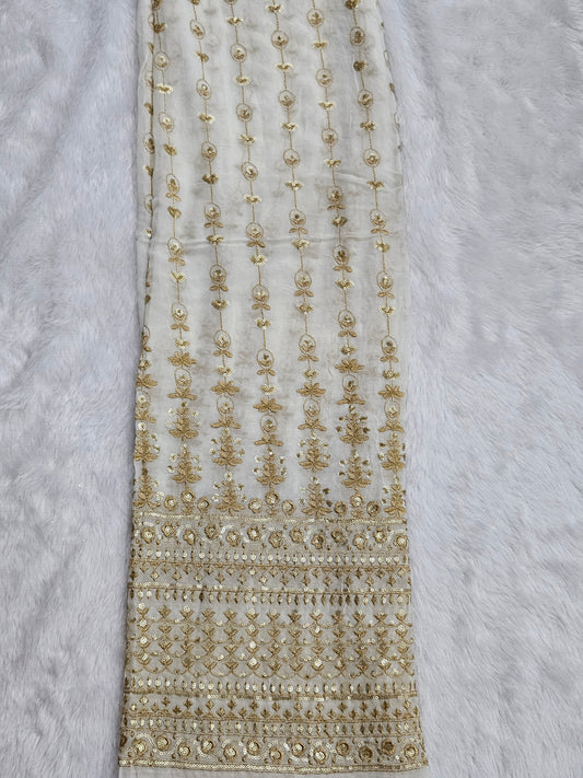 2.40 Meters Viscose Georgette Daman Work Full Piece