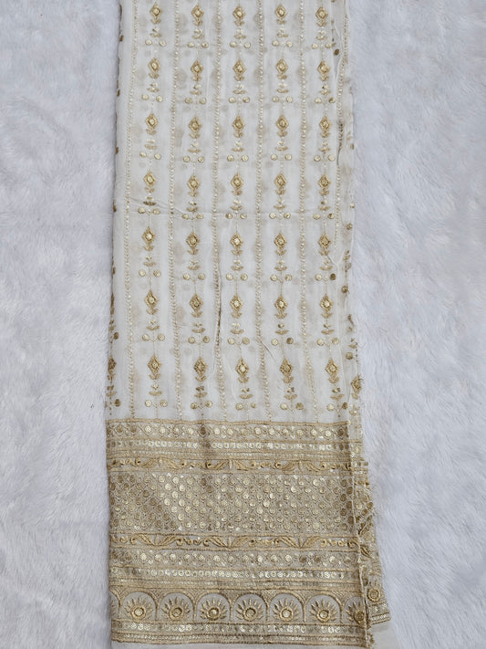 3.00 Meters Viscose Georgette Daman Work Full Piece