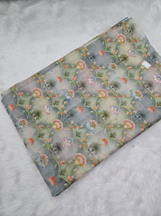 1.40 Meters Jimmy Choo Organza Position Print Cut Piece