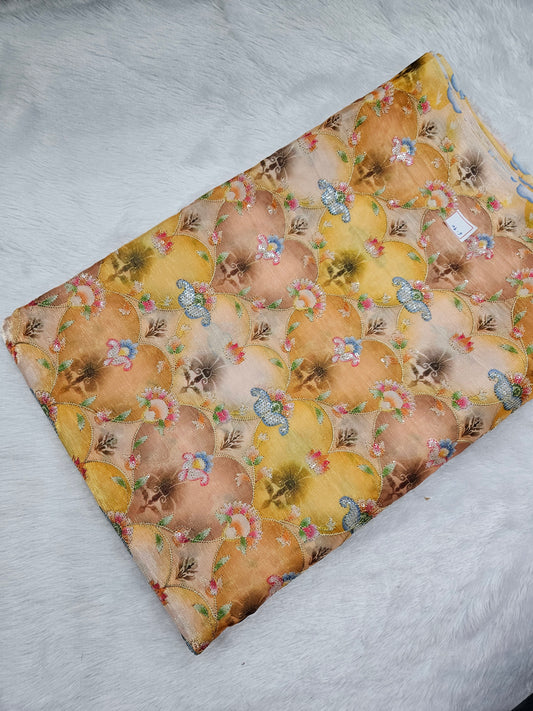 6.90 Meters Jimmy Choo Organza Position Print Cut piece