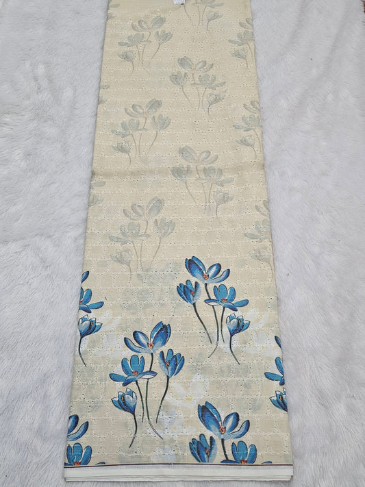3.90 Meters Cotton Hakoba Digital Printed Fabric