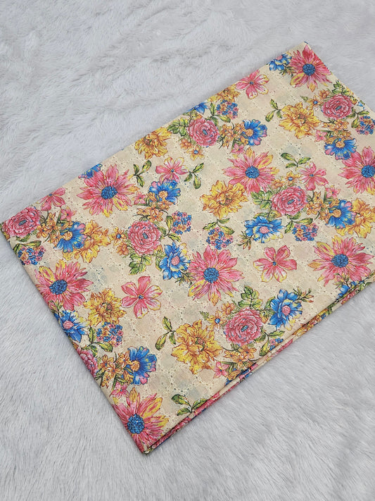 2.40 Meters Cotton Hakoba Digital Printed Fabric