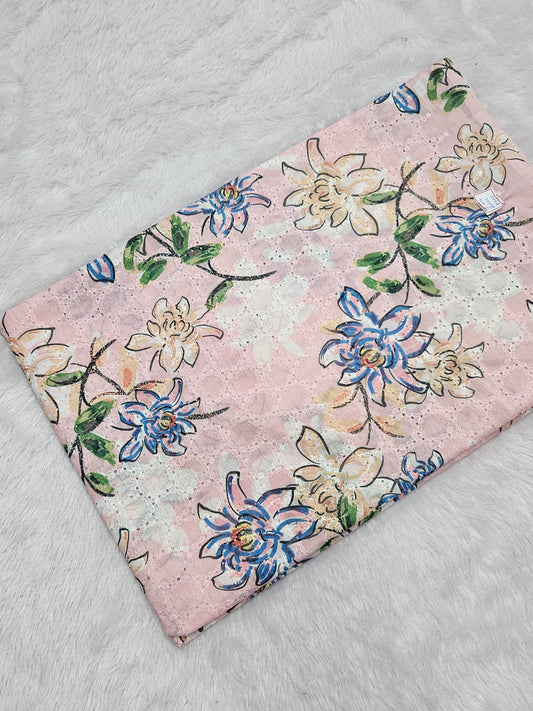 2.25 Meters Cotton Hakoba Digital Printed Fabric