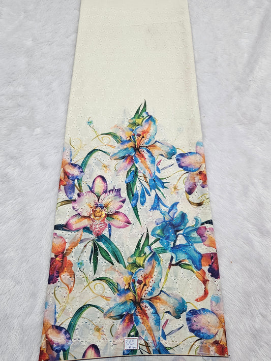 2.60 Meters Cotton Hakoba Digital Printed Fabric