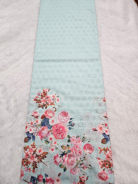2.25 Meters Cotton Hakoba Digital Printed Fabric