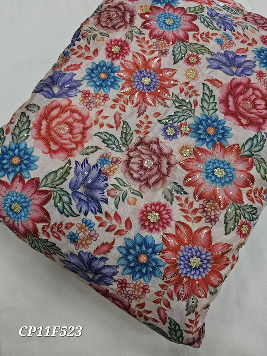 Chinon Position Embroidered With Print 44"