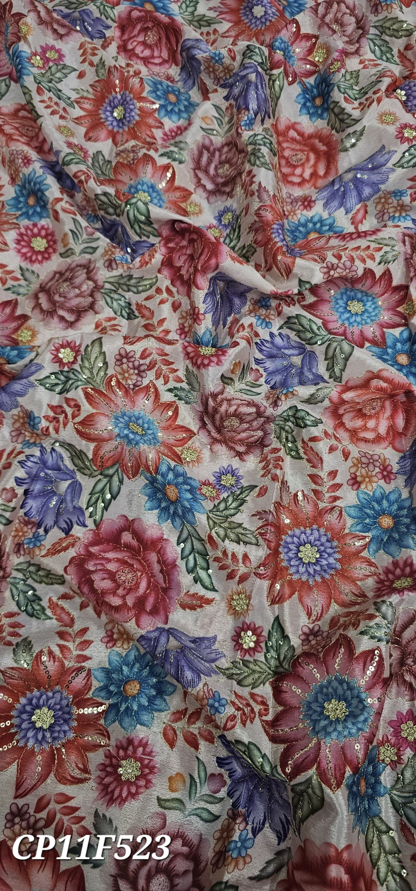Chinon Position Embroidered With Print 44"