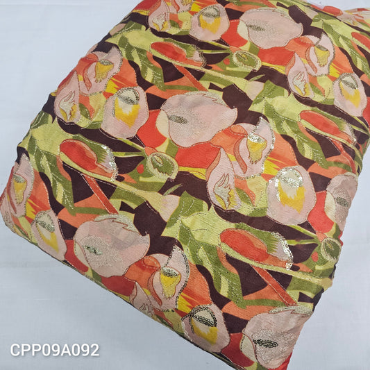 Chinon Position Embroidered With Print 44"