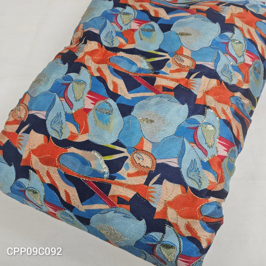 Chinon Position Embroidery With Print 44"