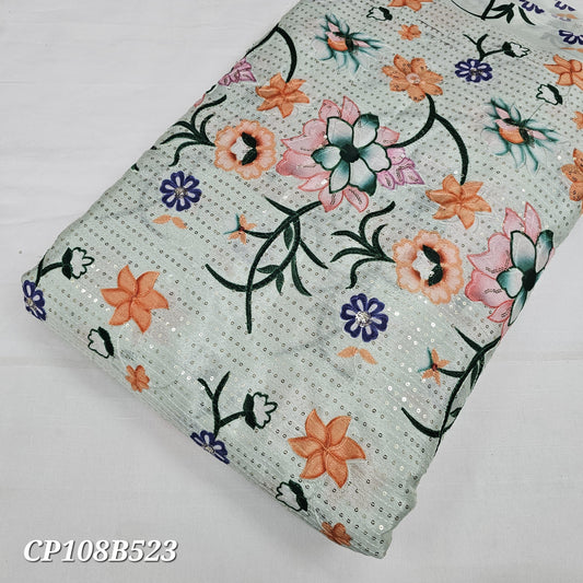 Pista Chinon Position Sequins Embroidery With Print 44"