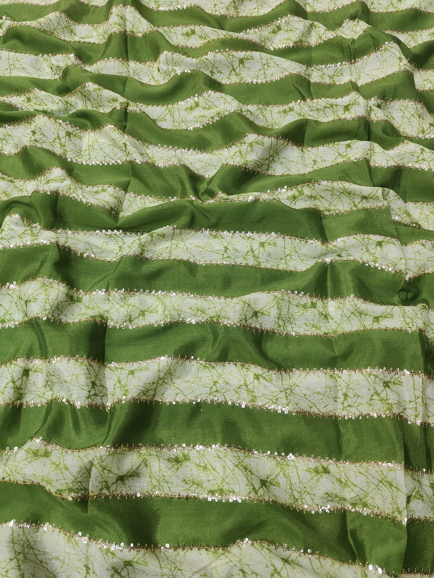 Green Chinon Position Embroidered With Print 44"