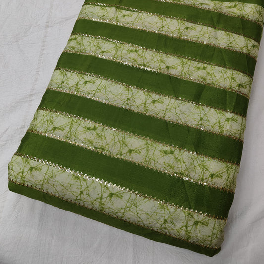 Green Chinon Position Embroidered With Print 44"