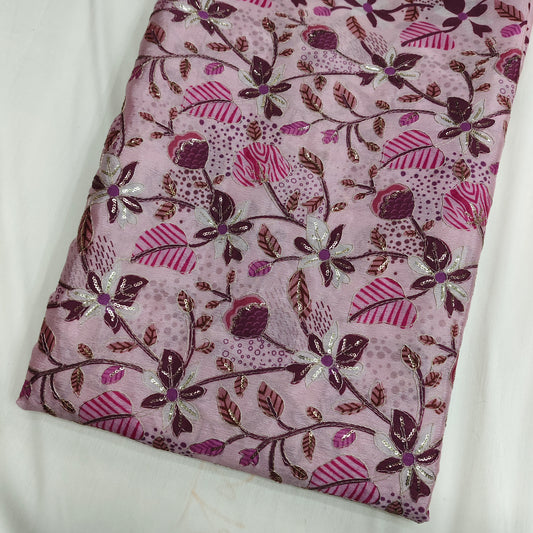 Chinon Position Embroidered With Print 44"