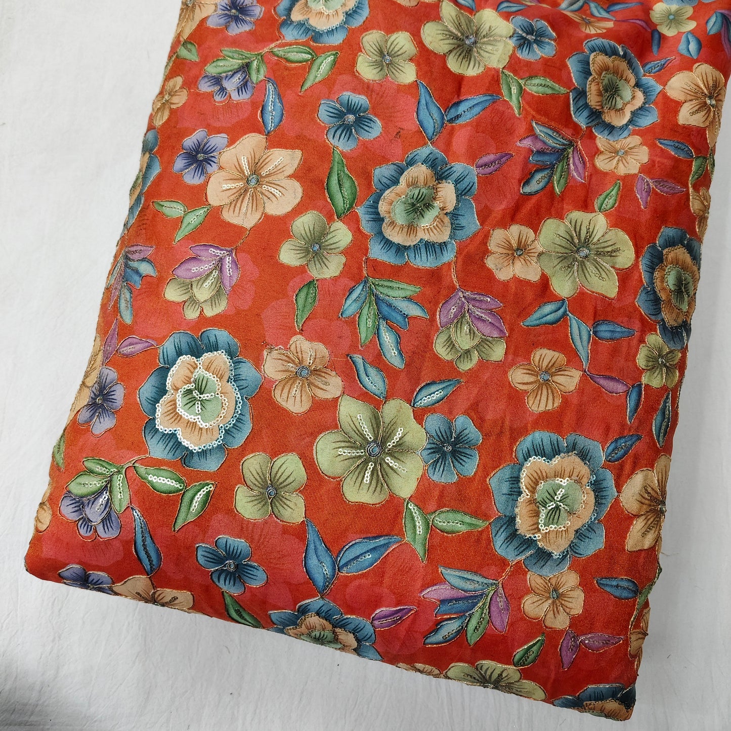 Orange Cosmos Shimmer Position Embroidery With Print