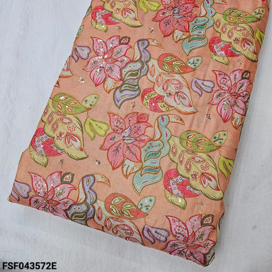 Cosmos Shimmer Position Embroidery With  Print 44"