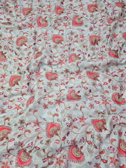 Geometric Posiition print On Chinon Fabric