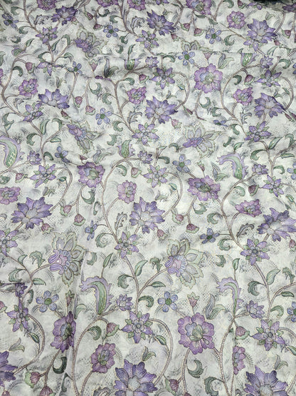 Florall Position Print On Tebby Organza