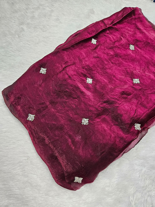 2.50 Meters Space Silk Beads Butti Embroidery