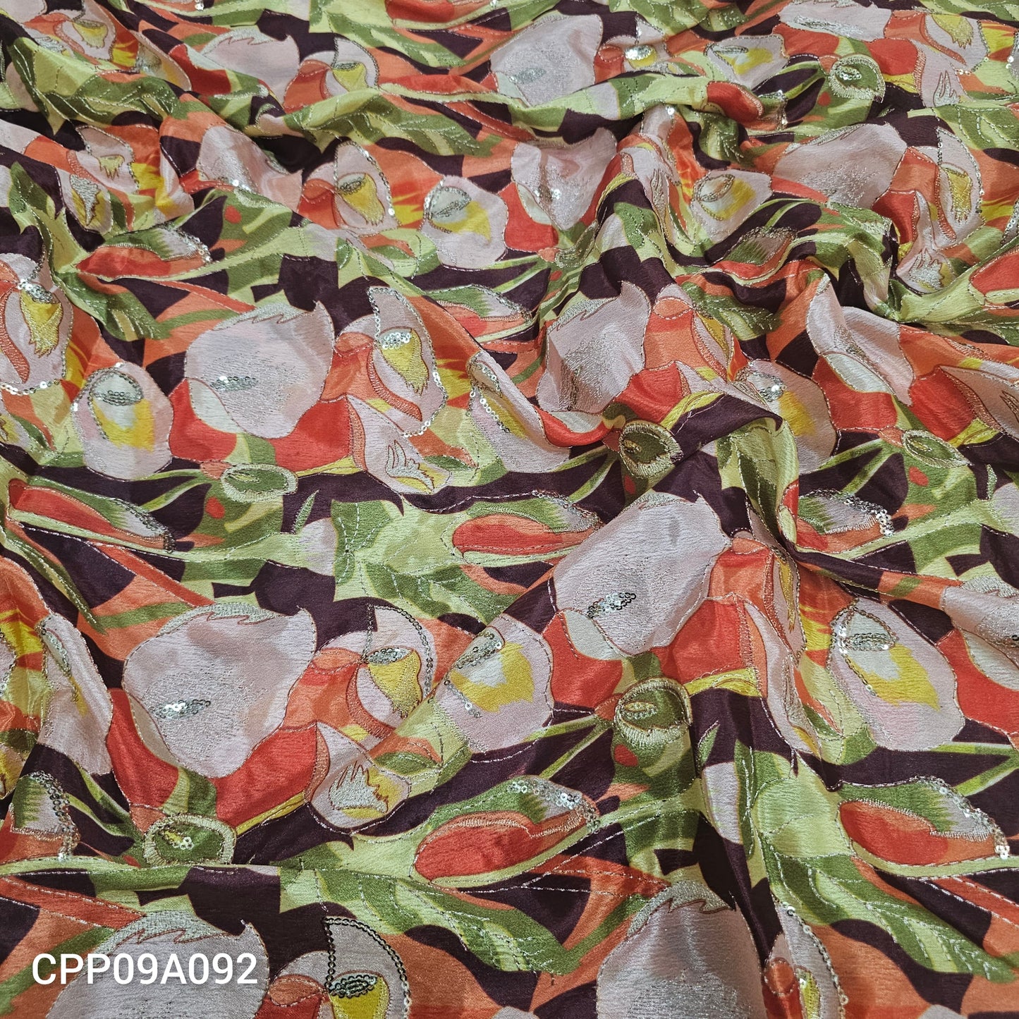 Chinon Position Embroidered With Print 44"