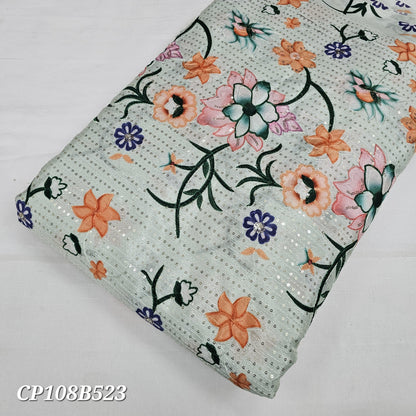 Pista Chinon Position Sequins Embroidery With Print 44"