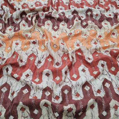 Chinon Position Embroidery With Print 44"