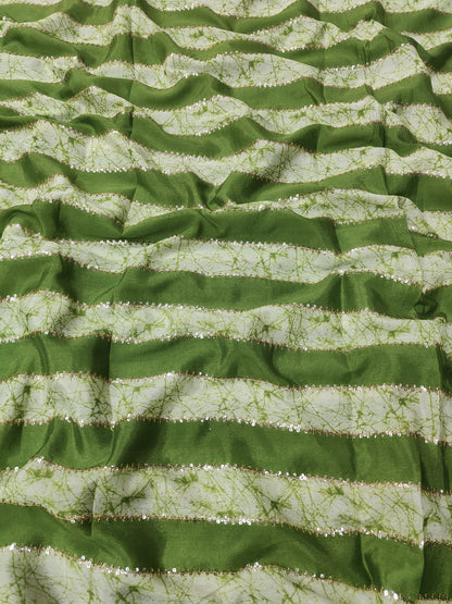 Green Chinon Position Embroidered With Print 44"